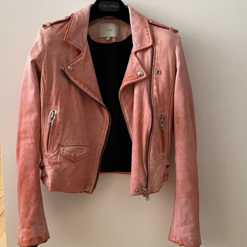 Iro Leather Moto Jacket Sz 36 - Picture 2 of 16